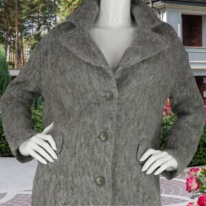H&M Gray Wool Alpaca Mohair Blend Button Down Coat Jacket